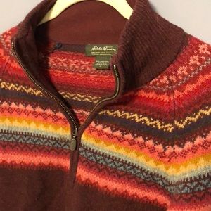 Fair Isle print zip up cardigan